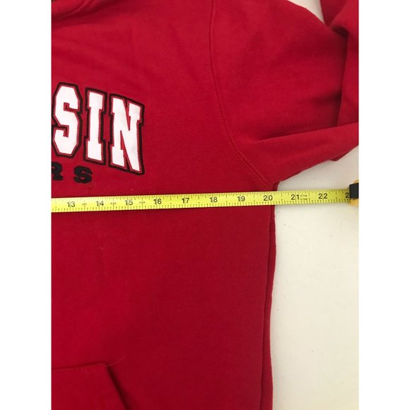 Colosseum Wisconsin Badgers Mens M Red Hoodie Sweatshirt *14 - Picture 2 of 5
